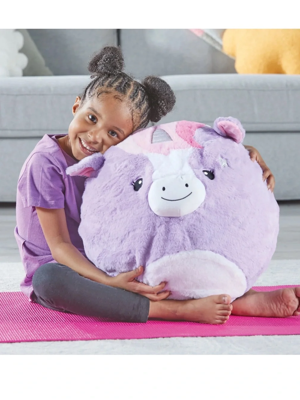BubblePlush Yoga Ball Buddy for Kids hand2mind Exercise Rhyla the Unicorn